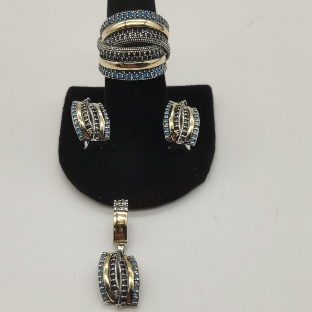 Colombian Silver 925 and 14k Gold with CZ💎💍 - Picture 2 of 9